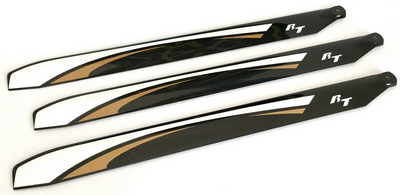 RotorTech 690mm Flybarless Carbon Fiber Main Blades (3-Blader)-0