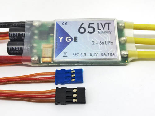 ESC, YGE 65LVT børsteløs ESC 65A med telemetri 2-6S-0
